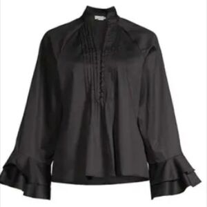 NWT Harshman Nagisa Pintuck Ruffle Blouse
